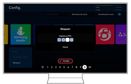 Bloquear apps del televisor Samsung