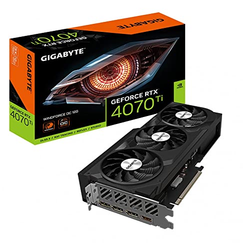 GIGABYTE GeForce RTX 4070 TI WINDFORCE OC 12GB Targeta gráfica - 12GB DDRX6 21Gbps, PCI-E 4.0, 3 x DP 1.4a, HDMI 2.1a, NVIDIA DLSS 3, Ada Lovelace Arch, GV-N407TWF3OC-12GD