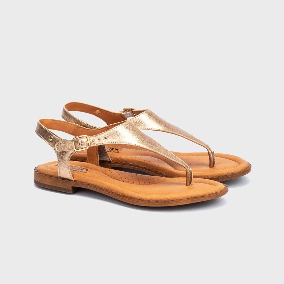 Sandalias de piel doradas de Pikolinos