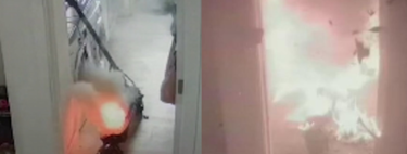 La explosión de un patinete eléctrico en una casa grabada desde dentro. Un vídeo a más de 1.000 ºC