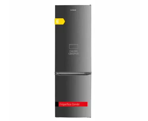 Corbero - Frigorífico Combi Estático | CCH1824EX | 262L | 180cm | Cajón Crisper | Luz LED | Estanterías Cristal | Hueveras y Cubiteras | Inox