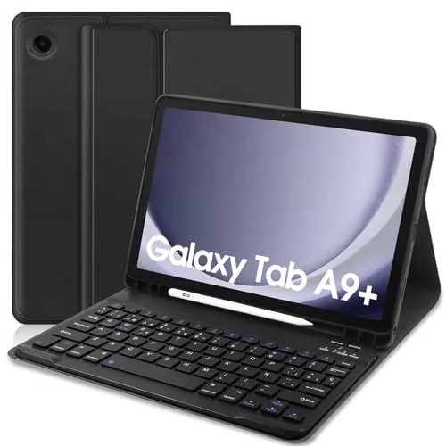 TENGWUDZ Samsung Galaxy Tab A9+ 11 Pulgadas 2023 Funda con Teclado, Español Ñ Teclado para Samsung Tab A9 Plus 2023, Funda con Teclado Compatible con Samsung A9+ /A9 Plus 11 Pulgadas