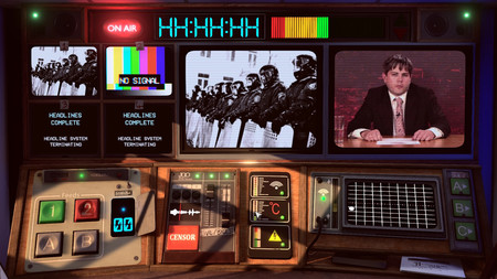 Not for Broadcast es lo que ocurre cuando mezclas dos juegos tan distintos como Papers, Please y Five Nights at Freddy’s. Y el resultado es una auténtica locura
