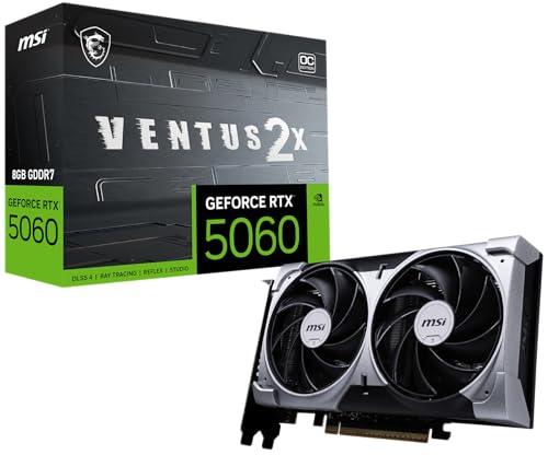 MSI GeForce RTX 5060 VENTUS 2X OC 8GB GDDR7 Reflex 2 RTX AI DLSS4