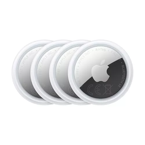 Apple AirTag Paquete de 4 ​​​​​​​(2.ª generación): Permite localizar Llaves, Carteras y más; función de localización con Sonido; hasta 1,5 Veces más Alcance en Búsqueda de Precisión