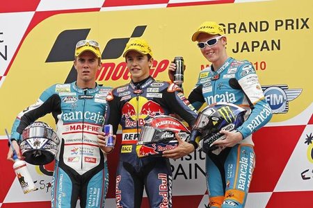 Marc, Nico y Bradley en el podio