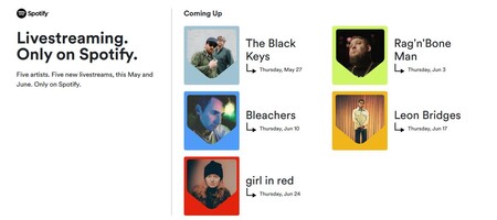 Spotify presenta conciertos online por 15 dólares: "la industria mundial de la música en directo está lejos de volver a la normalidad"