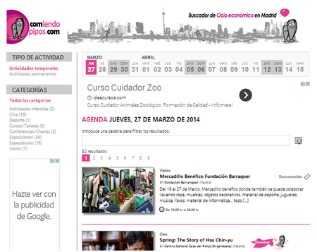 ComiendoPipas.com, buscador de ocio económico en Madrid