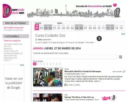 ComiendoPipas.com, buscador de ocio económico en Madrid