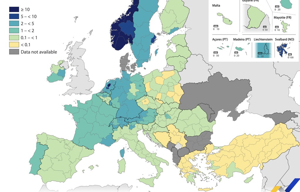 El mapa que pone de manifiesto la realidad del coche eléctrico en España: solo Turquía, Grecia o Bosnia están peor