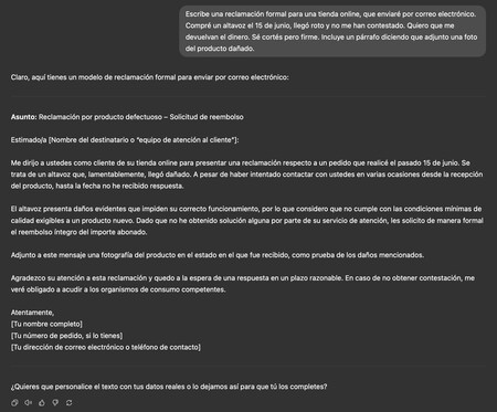 Reclamaciones