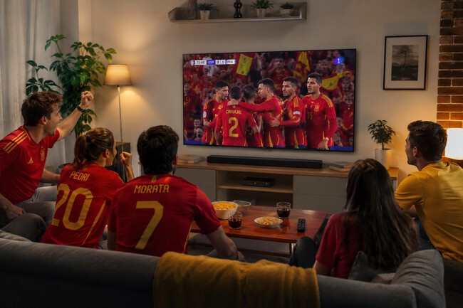 viendo el Mundial en un televisor Samsung
