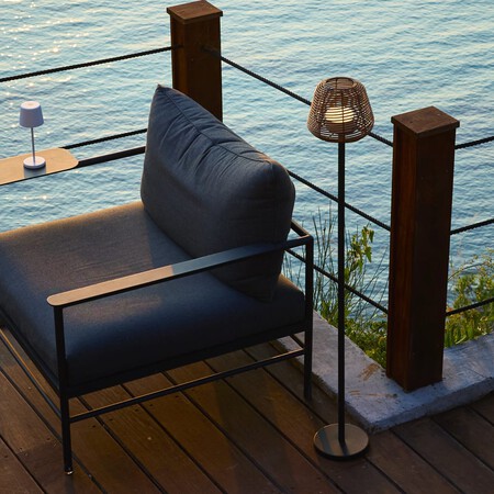 Lampara De Pie Inalambrica Marron H120cm