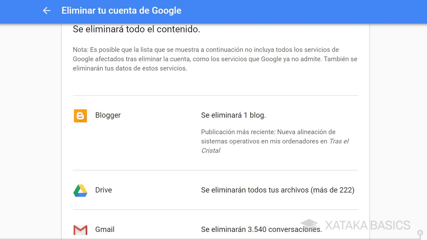 Cómo borrar tu cuenta de Google