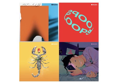 Apple Music のために特別に作成されたカバーの一部。