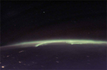 Aurora Boreal desde el espacio