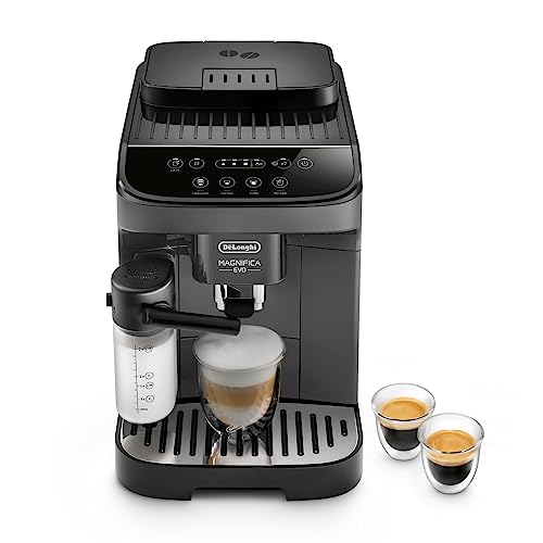 De'Longhi Magnifica Evo ECAM292.52.GB Cafetera Superautomática con Espumador de Leche, Sistema LatteCrema, Máquina de Café del Grano a la Taza y Cappuccino, 1450W, 4 Recetas, Negro