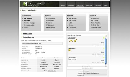 ShoutMix, sistema de minichat para tu blog o web