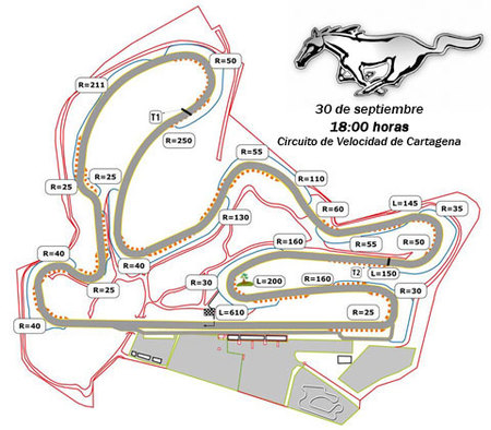 Quedada Mustang en el circuito de Cartagena