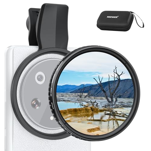 NEEWER Filtro ND Variable con Clip de 67mm para móvil, ND2-32 1-5 Paradas