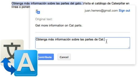 Google translate permite modificar las traducciones automáticas realizadas con su plugin