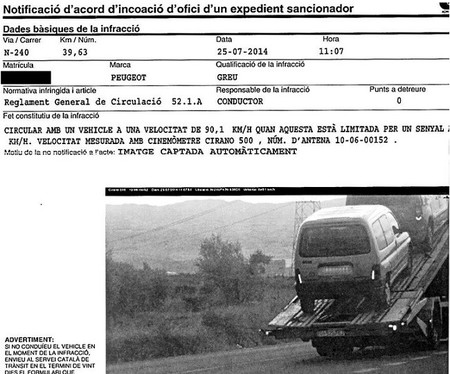 Multa Grua Exceso Velocidad