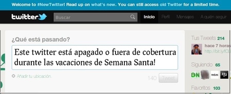 Twitter en vacaciones