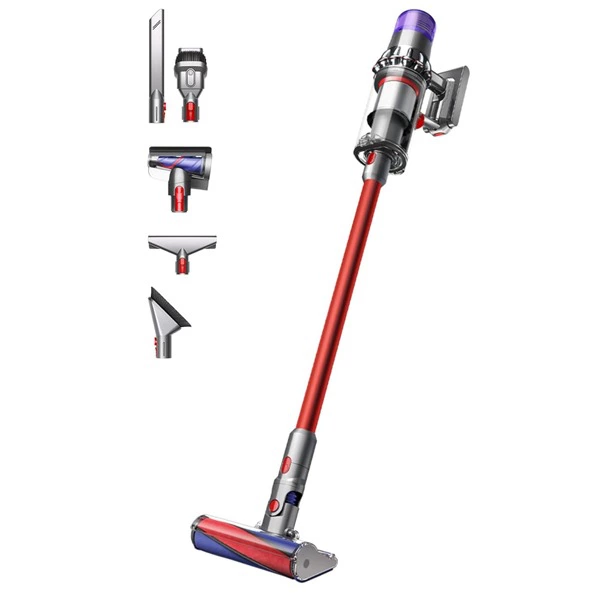 Dyson V11 Fluffy Aspiradora sin Cable – 185 AW, 60 min de autonomía, Cepillo con Suave Cabezal Giratorio, minicepillo motorizado, 3 Modos de Potencia, Pantalla LCD, Roja
