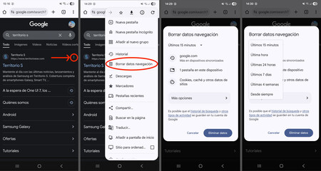 Eliminar Datos Google Chrome