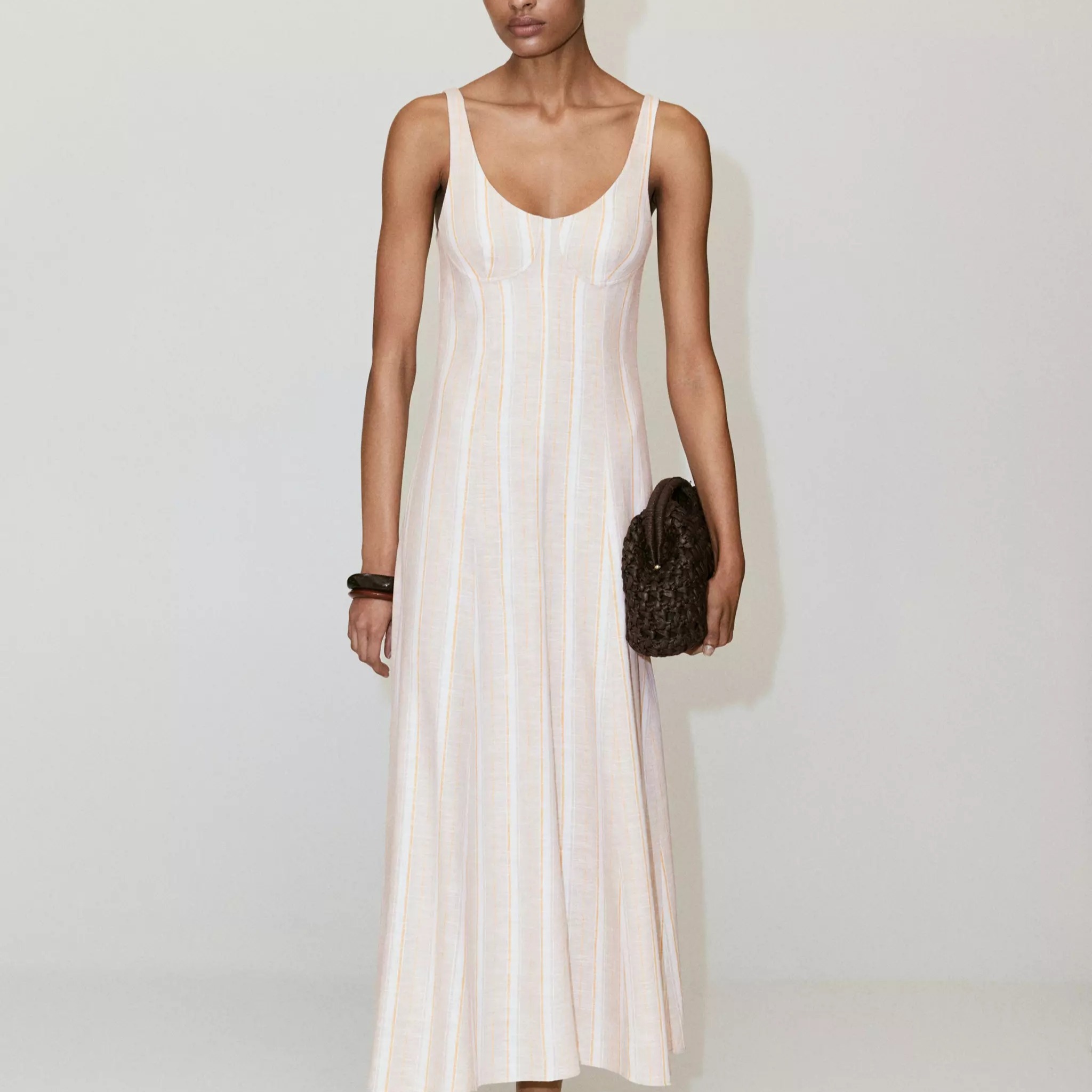 Vestido lino de rayas