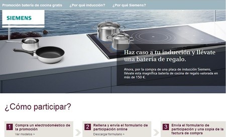 Siemens te regala una batería de cocina con la compra de una placa de inducción