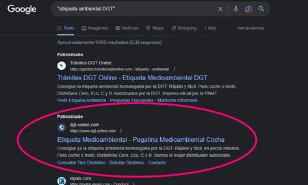 Google の検索結果ページにある問題の Web サイト