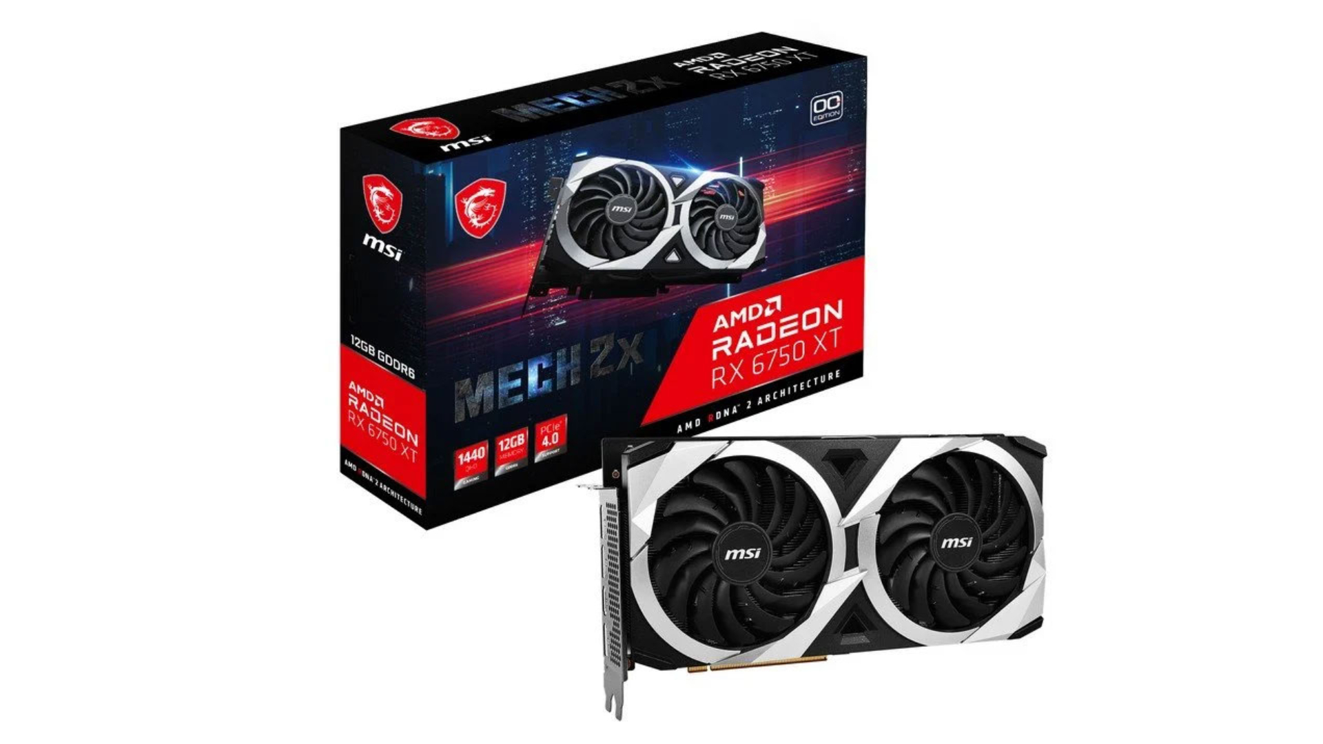 MSI AMD Radeon RX 6750XT MECH 2X OC 12GB GDDR6
