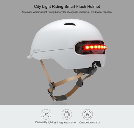 Ideal para patinetes: casco Xiaomi Smart4U, con iluminación LED trasera, por sólo 30 euros