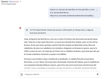 Gemini 2.0 Pro admite una ventana enorme de entrada: puede resumir un libro entero