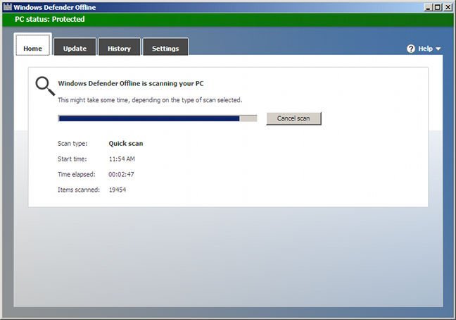 Windows Defender Offline Tool Beta. Análisis a fondo