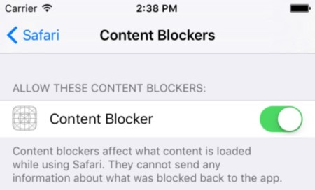 Bloqueo de contenido en iOS 9
