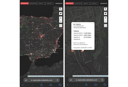 Datadistaガソリン価格iPhoneマップ
