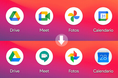 Cómo volver a los iconos antiguos de Gmail, Calendar, Fotos y Google Drive en Android