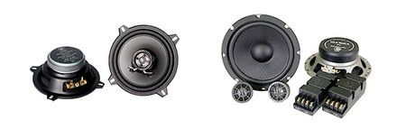 Altavoces coaxiales y altavoces de vías separadas