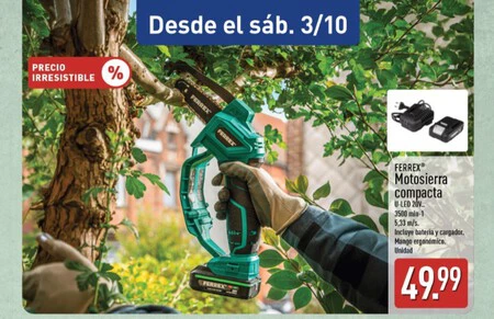 Mini Motosierra Ferrex Folleto Aldi