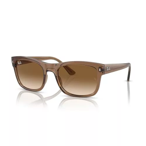 Ray-Ban RB4428 - Gafas de sol cuadradas, marrón claro transparente/marrón degradado transparente, 56 mm