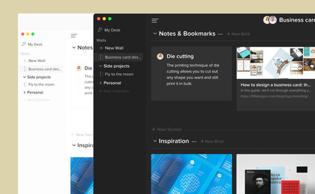 Walling parece un hijo de Notion y Pocket: guarda y organiza ideas, URLs e imágenes desde el navegador