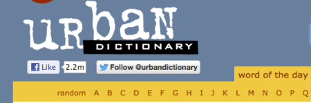 ¿Funcionan los botones de "Seguir" en Twitter en las páginas web? A @urbandictionary parece que sí