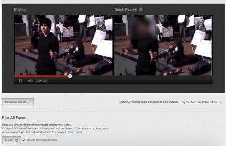 YouTube ofrece una herramienta para desenfocar caras