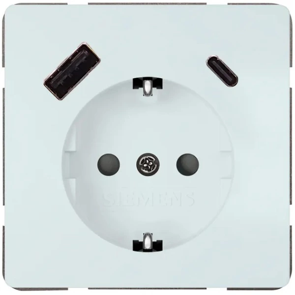 Enchufe Schuko con toma de tierra + USB-A + USB-C 16A Style blanco
