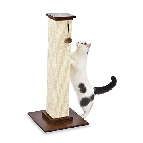 Amazon Basics Rascador para gatos de interior, resistente, con suelo de madera, 90 cm