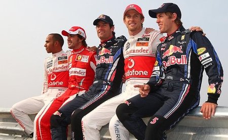 Gran Premio de Corea del Sur de Fórmula 1: Los cinco candidatos al título posan para una foto "revival"