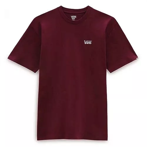 Vans Camiseta Mini Script para Hombre, Burdeos, L