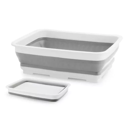 Beldray LA030191GRY Recipiente De Lavado Rectangular, Plegable Y Multiuso, Apto Para Lavar Ropa Y Platos, Con Capacidad Generosa, Practico Y útil Para Soportar La Limpieza